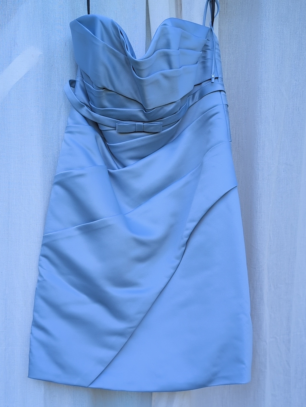 Emma Bridals ED7400 Blue Satin Bridesmaid Cocktail Dress NWT Size 14